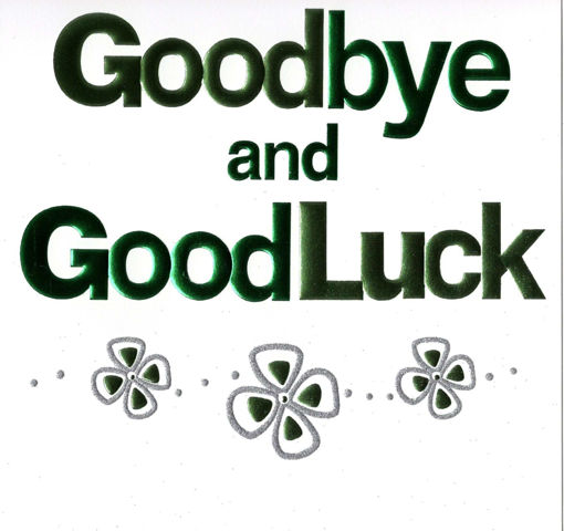 Picture of GOODBYE AND GOOD LUCK CARD WHITE
